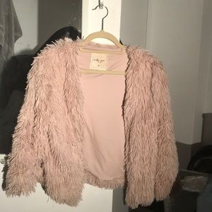 Fluffy Pale Pink Jacket